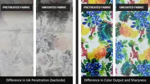 Difference in Ink Penetration on the Pretreated and Uncoated Fabric