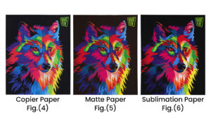Print output comparison of Copier, Matte, Sublimation Paper - Part 2