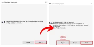 How to print Vertical & Horizontal Head Alignment