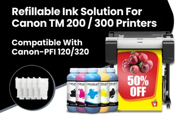 Refillable Ink Solution For Canon TM 200, 300, 205, 305 Printer