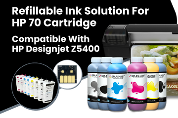 Refillable Ink Solution For HP 70 Cartridge, Compatible With HP Designjet Z5400 Printer