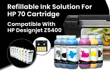 Refillable Ink Solution For HP 70 Cartridge, Compatible With HP Designjet Z5400 Printer