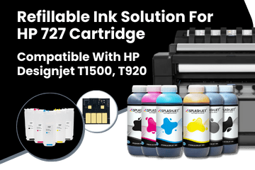 Refillable Ink Solution For HP 727 Cartridge Compatible With HP Designjet T1500 Printers