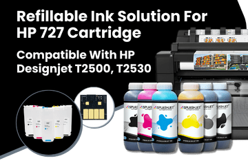 Refillable Ink Solution For HP 727 Cartridge Compatible With HP Designjet T2500 Printers