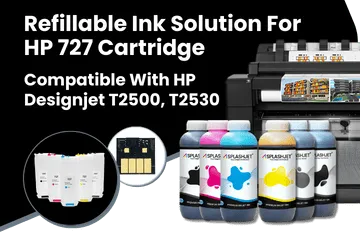 Refillable Ink Solution For HP 727 Cartridge Compatible With HP Designjet T2500 Printers