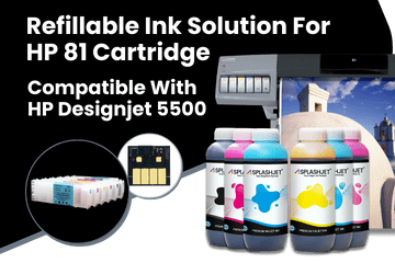 Refillable Ink Solution For HP 81 Cartridge, Compatible With HP Designjet 5500 Printers