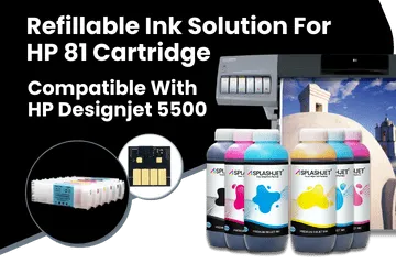 Refillable Ink Solution For HP 81 Cartridge, Compatible With HP Designjet 5500 Printers