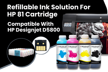 Refillable Ink Solution For HP 81 Cartridge, Compatible With HP Designjet D5800 Printers