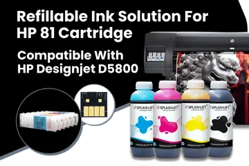 Refillable Ink Solution For HP 81 Cartridge, Compatible With HP Designjet D5800 Printers