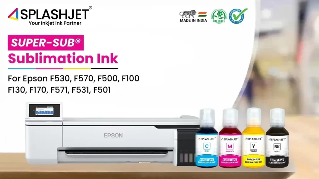 Sublimation Ink for Epson F570, F530, F500, F170, F130, F100 - Splashjet Inks