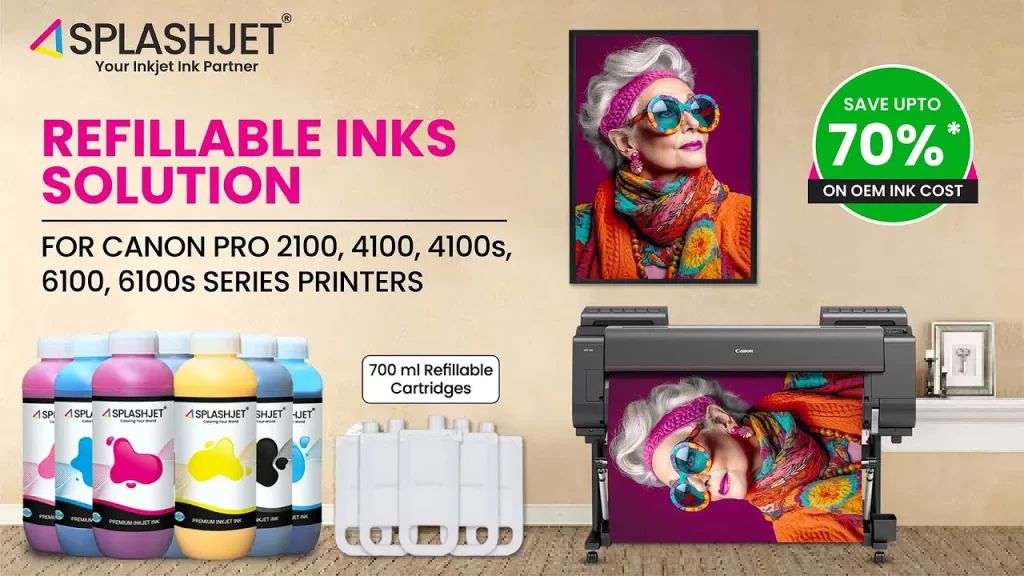 Photo Pigment Ink for Canon PRO 2100, 4100, 4100s, 6100, 6100s Printers Refillable Ink Solution