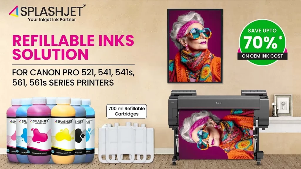 Photo Pigment Ink for Canon PRO 521, 541, 561, 541s, 561s Printers Refillable Ink Solutions