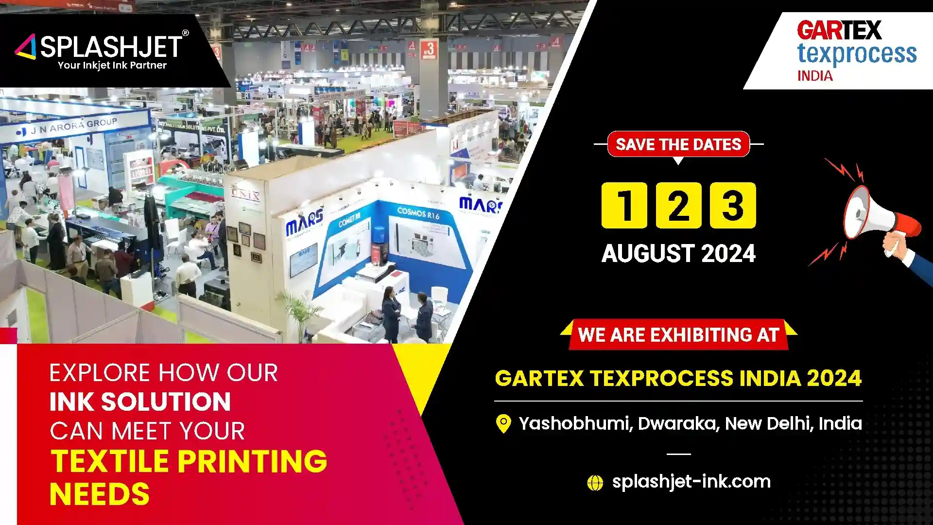 You are currently viewing Splashjet to Exhibit at Gartex Texprocess India 2024 in Delhi
