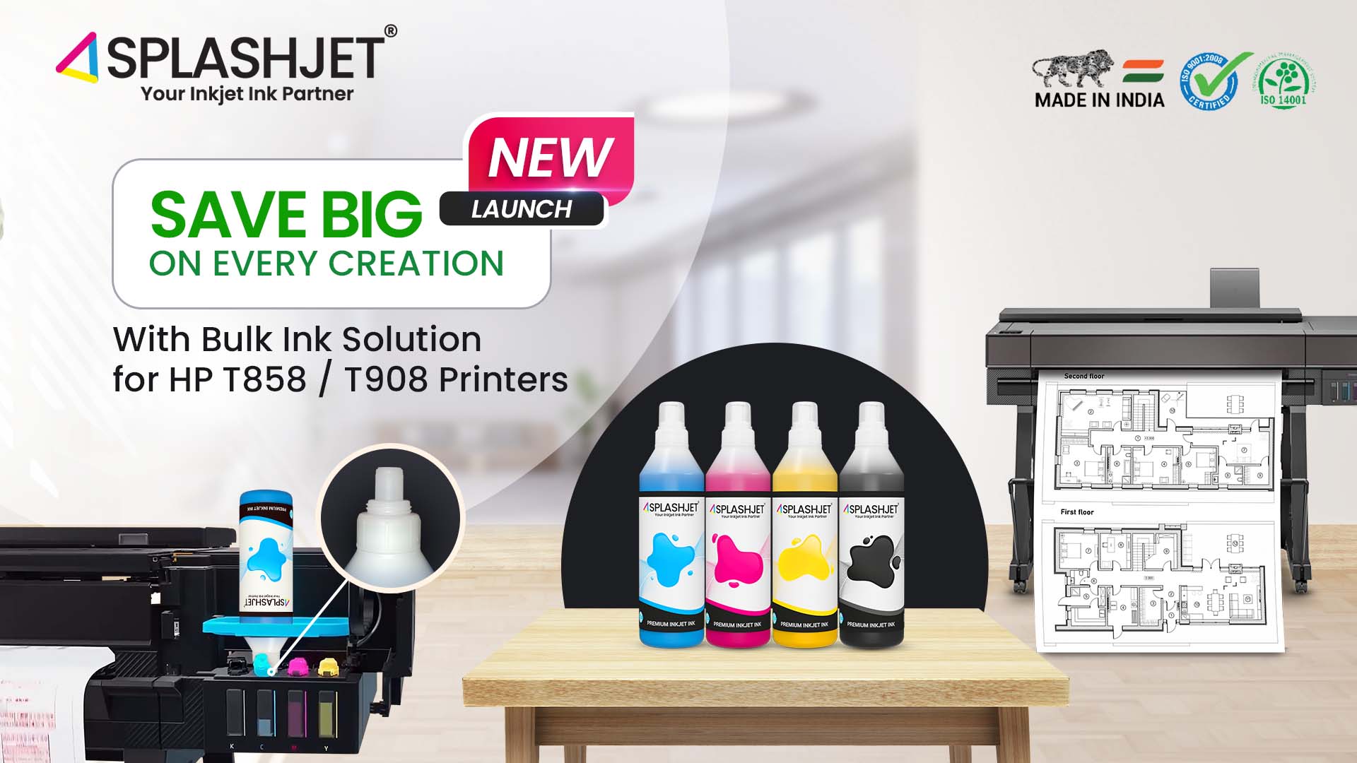 New Launch – Ink for HP T858/T908 printers in all-new 500gm packaging