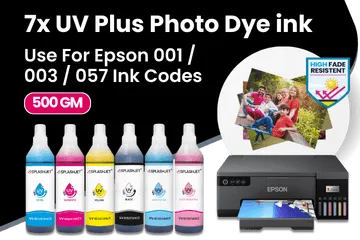 7x UV Plus Photo Dye ink Use For Epson 001, 003, 057 Ink Codes