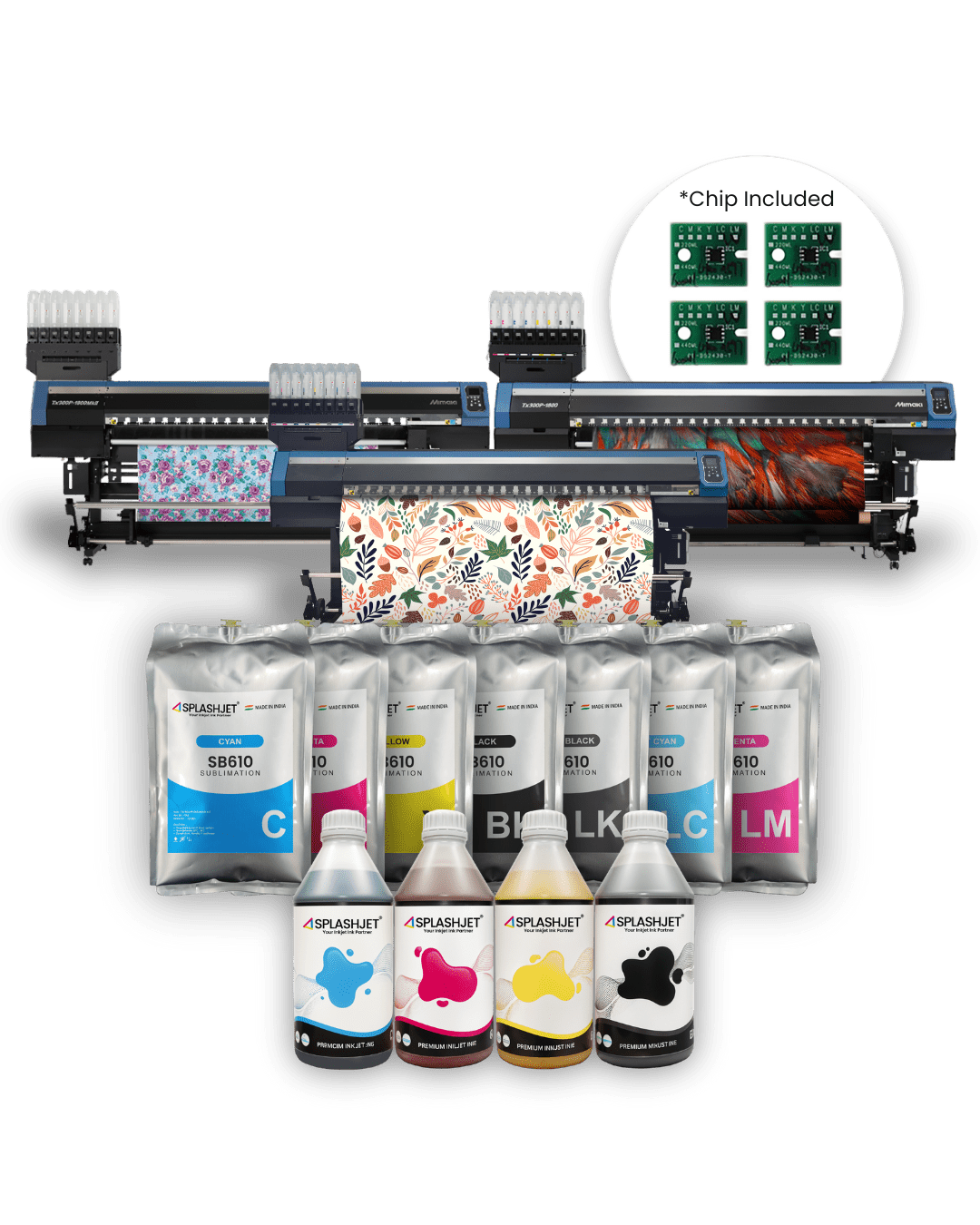 Ink Bags & Bottle with Chip for Mimaki Printers