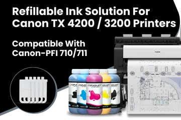 Refillable Ink Solution For Canon TX-4200-TX-3200 Printers-Compatible With Canon-PFI 710, 711, PFI 310, 311
