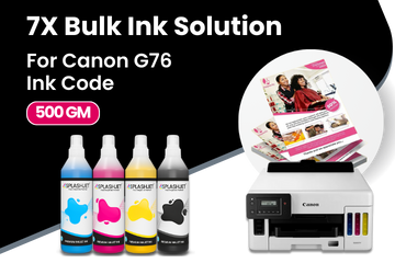 7X Bulk Ink Solution For Canon G76 ink Codes