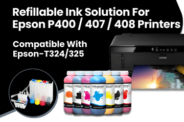 Refillable Ink Solution For Epson P400, P407, P408 Printers Pigment Ink