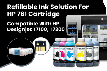 Refillable Ink Solution For HP 761 Cartridge-Compatible With HP Designjet T7100, T7200 Printer