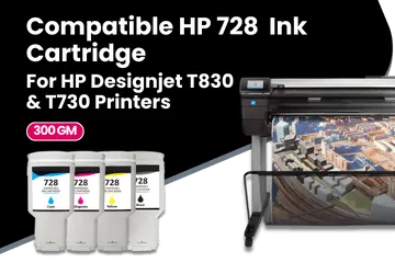 Compatible HP-728 Ink Cartridge For HP Designjet T830 & T730 Printer Series