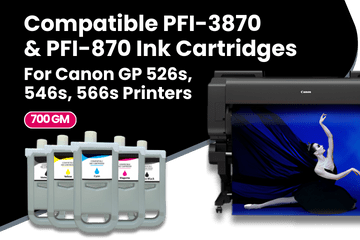 Compatible PFI-3870 & PFI-870 Ink Cartridges For Canon GP 526s, 546s, 566s Printer Series