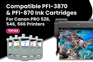 Compatible PFI-3870 & PFI-870 Ink Cartridges For Canon PRO 526, 546, 566 Printers Series