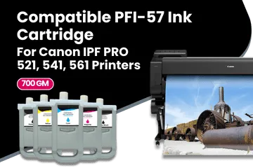 Compatible PFI-57 Ink Cartridge For Canon IPF PRO 521, 541, 561 Printer Series