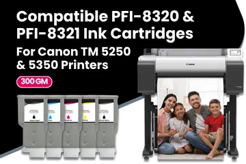Compatible PFI-8320 & PFI-8321 Ink Cartridges For Canon TM 5250 & 5350 Printers Series