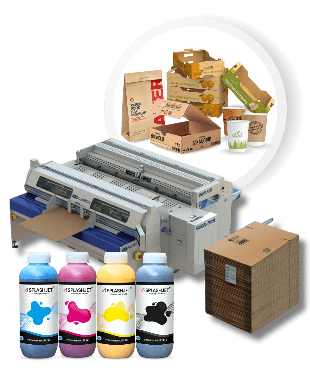 Inkjet Packaging Inks - For Printing on Corrugated Box, Paper Bag, Cup etc.