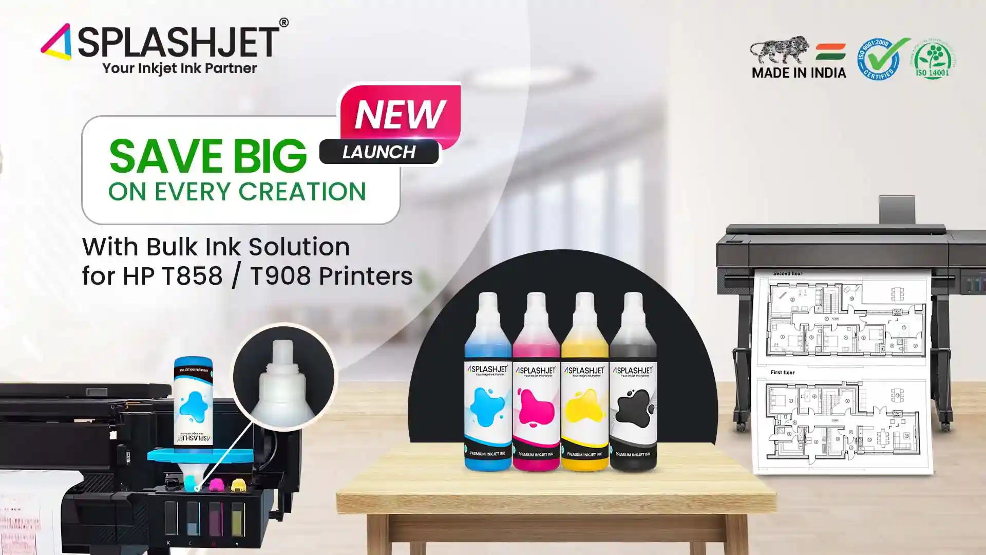 You are currently viewing New Launch – Ink for HP T858/T908 printers in all-new 500gm packaging