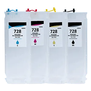 Refillable cartridge for HP 728- CMY/MBK