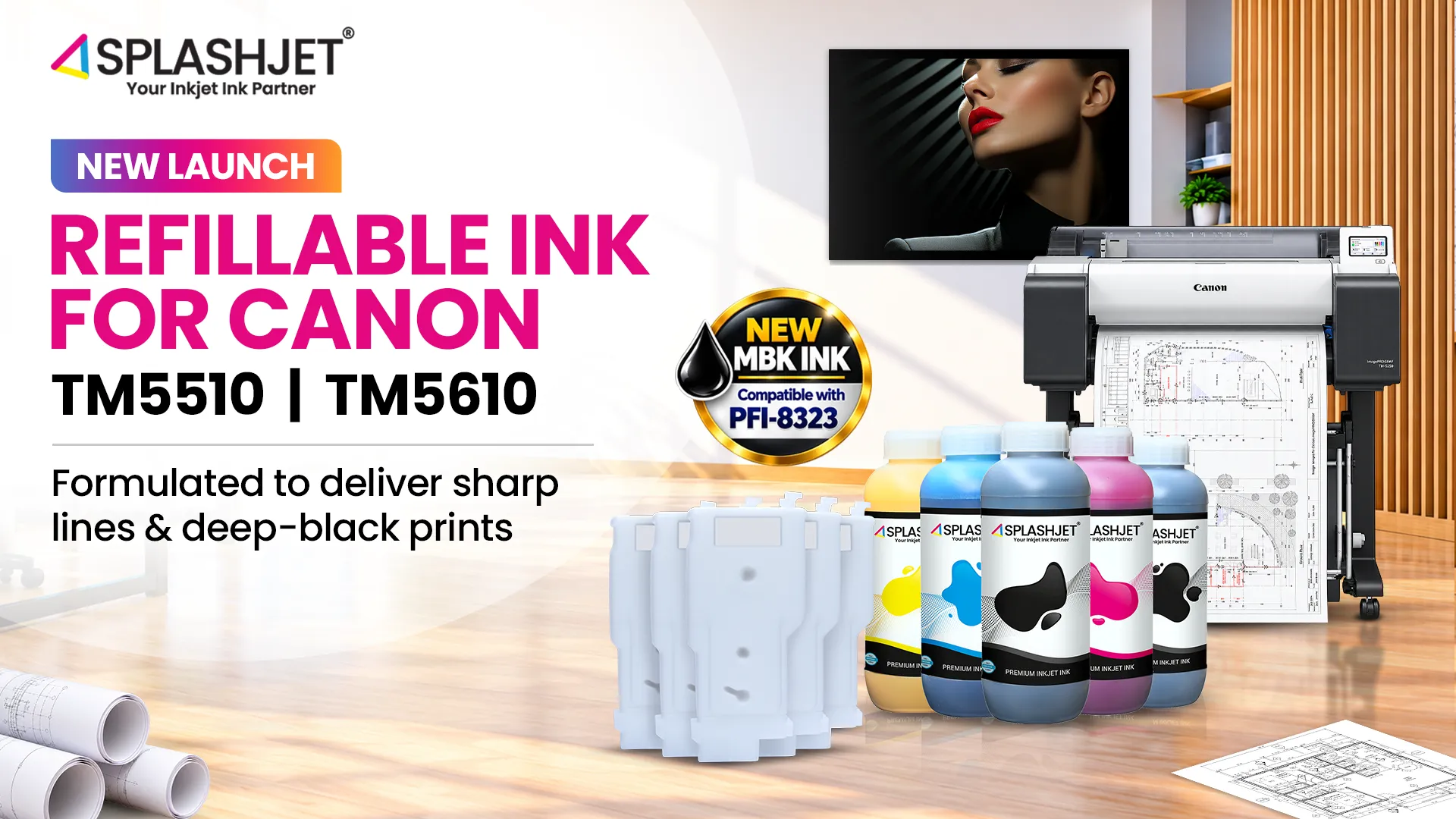 New Refillable Ink Solution for Canon TM-5510 TM-5610 Series Printers